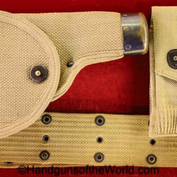 Colt, 1911, Holster, Mills, 1914, Experimental, with Belt Rig, Beige, Canvas, Original, Collectible, Handgun, Pistol, WWI, WW1, American, Americana, USA
