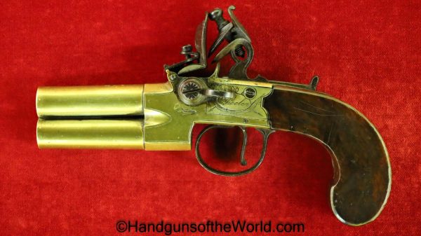 Wheeler, Flintlock, Over & Under, Double Barrel, Boot, Pistols, .44, Pair, 44, Handgun, Pistol, Antique, London, Non-FFL, Non FFL, English, British, O/U