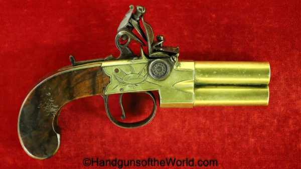 Wheeler, Flintlock, Over & Under, Double Barrel, Boot, Pistols, .44, Pair, 44, Handgun, Pistol, Antique, London, Non-FFL, Non FFL, English, British, O/U