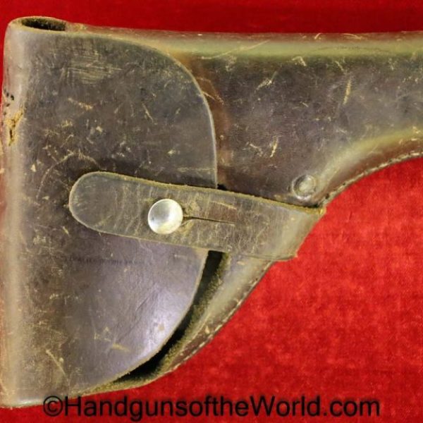 French, Ruby, Pattern, Holster, Ruby Pattern, brown, leather, 7 shot, Original, Collectible, Period, France, Handgun, Pistol, Pistols, Hand gun