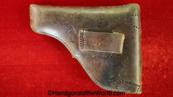 French, Ruby, Pattern, Holster, Ruby Pattern, brown, leather, 7 shot, Original, Collectible, Period, France, Handgun, Pistol, Pistols, Hand gun