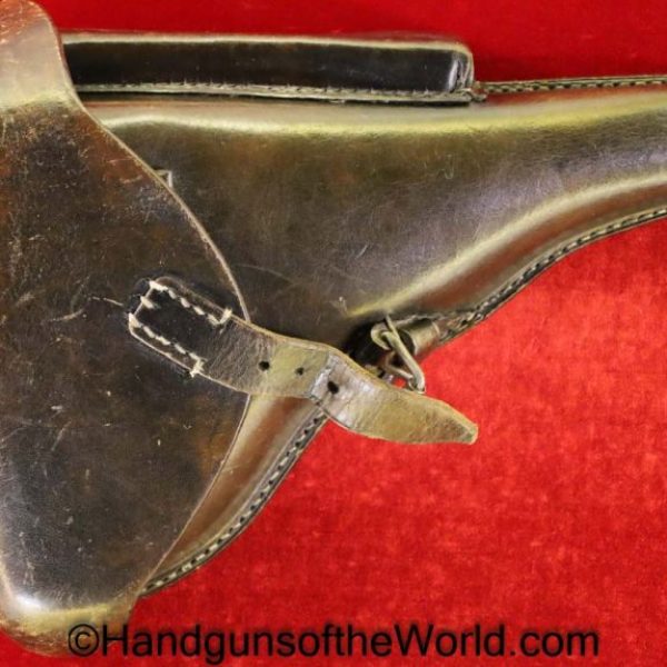 Luger, P.08, Holster, Dated, 1918, Black, leather, hard shell, Sattler Innung-Gopfert-Dresden, L.Z.St H.Dr, Original, Collectible, WWI, WW1, P08, German