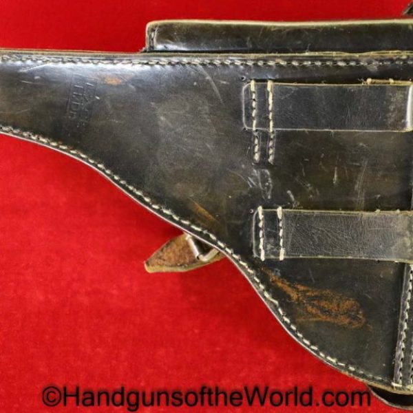 Luger, P.08, Holster, Dated, 1918, Black, leather, hard shell, Sattler Innung-Gopfert-Dresden, L.Z.St H.Dr, Original, Collectible, WWI, WW1, P08, German