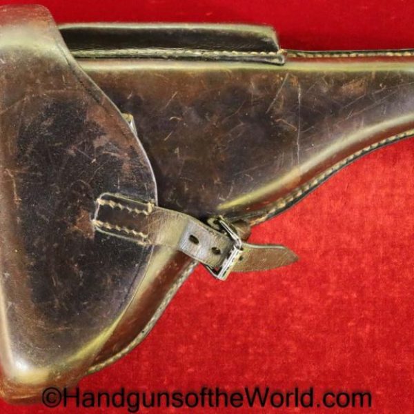 Luger, P.08, Holster, Dated, 1939, Brown, leather, hard shell, Fr. Offermann & Sohne-Bensberg, WaA727, German, Germany, Original, Collectible, P08, WWII, WW2