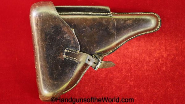 Luger, P.08, Holster, Dated, 1939, Brown, leather, hard shell, Fr. Offermann & Sohne-Bensberg, WaA727, German, Germany, Original, Collectible, P08, WWII, WW2