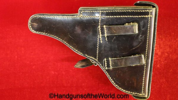 Luger, P.08, Holster, Dated, 1939, Brown, leather, hard shell, Fr. Offermann & Sohne-Bensberg, WaA727, German, Germany, Original, Collectible, P08, WWII, WW2