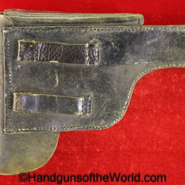 Luger, Holster, Left Hand, Left Handed, Left, Hand, Handed, brown, leather, 4 3/4", barrel, 4.75", Inch, 4.75, 4 3/4, Original, Collectible, Handgun, Pistol