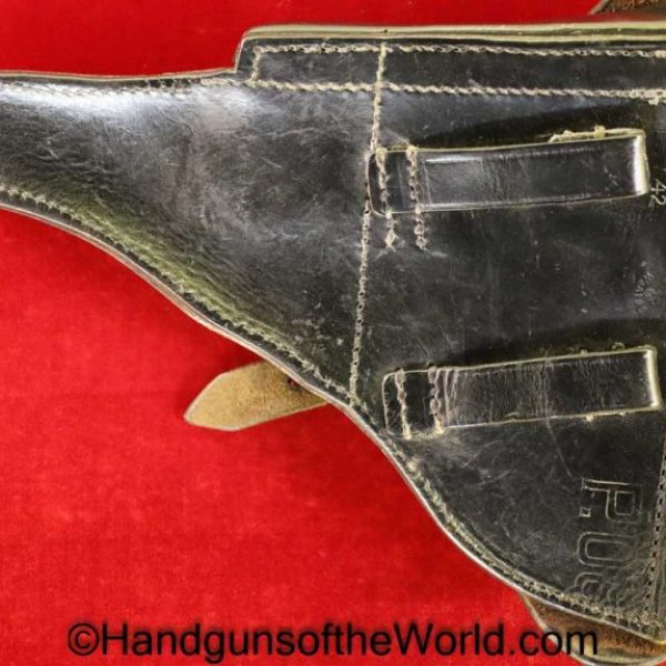 Luger, P.08, Holster, Dated, 1942, German, WWII, WW2, Black, leather, hard shell, dla42, WaA195, 42, dla, dla 42, Original, Collectible, Germany, P08, P 08