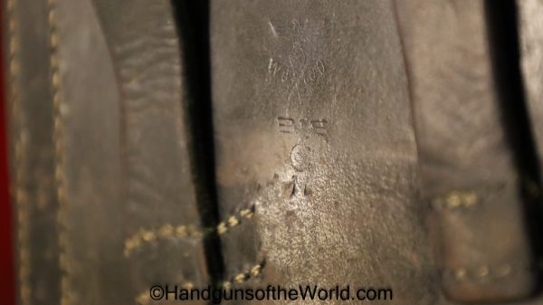 Luger, P.08, Holster, Dated, 1938, Naval, Black, Leather, hard shell, Curt Vogel, WaA100, Navy, Kriegsmarine, Eagle M, Eagle/M, E/M, Original, CollectibleLuger, P.08, Holster, Dated, 1938, Naval, Black, Leather, hard shell, Curt Vogel, WaA100, Navy, Kriegsmarine, Eagle M, Eagle/M, E/M, Original, Collectible