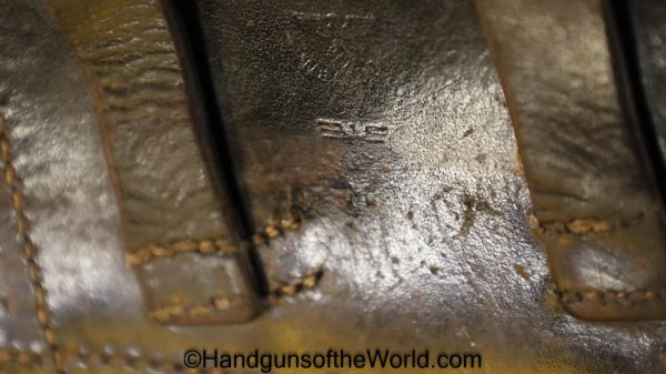 Luger, P.08, Holster, Dated, 1938, Naval, Black, Leather, hard shell, Curt Vogel, WaA100, Navy, Kriegsmarine, Eagle M, Eagle/M, E/M, Original, Collectible