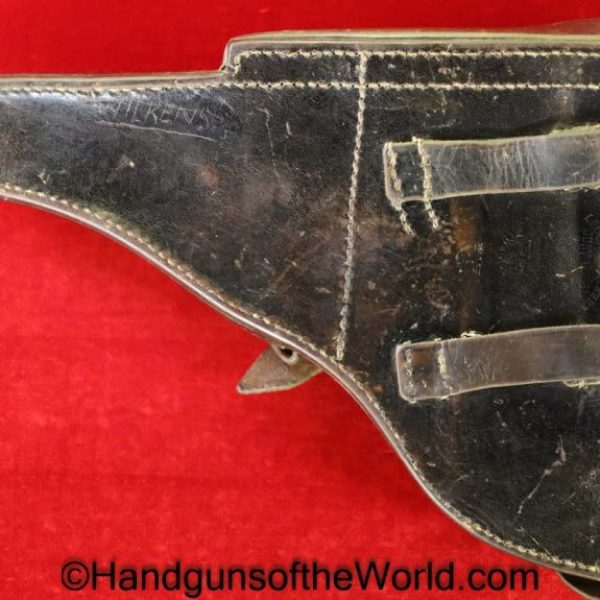 Luger, P.08, Holster, Dated, 1938, Naval, Black, Leather, hard shell, Curt Vogel, WaA100, Navy, Kriegsmarine, Eagle M, Eagle/M, E/M, Original, Collectible