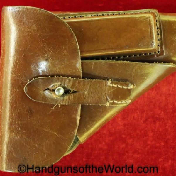 Mauser, HSc, Holster, Dated, 1942, Brown, Leather, Breakaway, Akah, Oakleaf, WaA938, Original, Collectible, WaA 938, German, Germany, WWII, WW2, 42