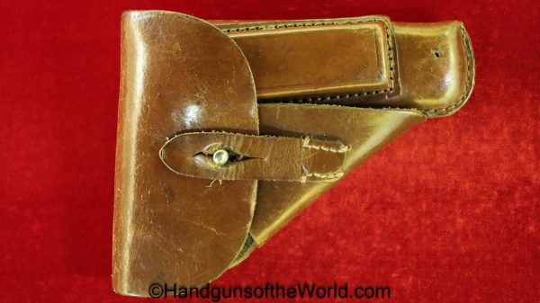 Mauser, HSc, Holster, Dated, 1942, Brown, Leather, Breakaway, Akah, Oakleaf, WaA938, Original, Collectible, WaA 938, German, Germany, WWII, WW2, 42