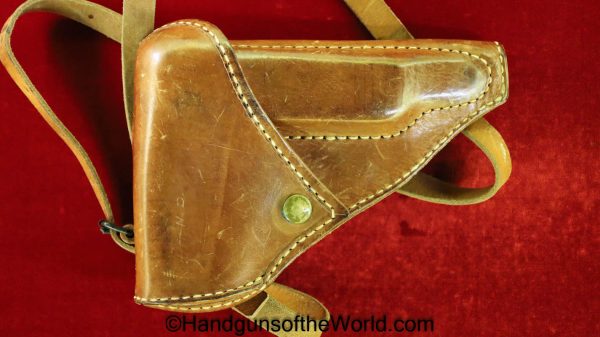 Nambu, Type 94, Holster, With Shoulder Straps, Brown, leather, Original, Collectible, Japan, Japanese, WWII, WW2, Type, 94, Handgun, Pistol, Hand gun