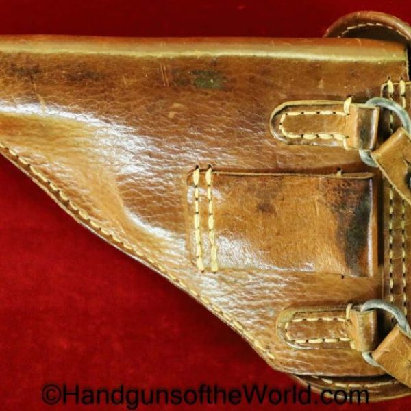 Nambu, Type 94, Holster, With Shoulder Straps, Brown, leather, Original, Collectible, Japan, Japanese, WWII, WW2, Type, 94, Handgun, Pistol, Hand gun