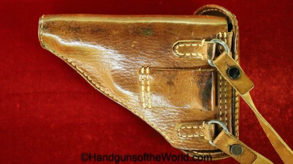 Nambu, Type 94, Holster, With Shoulder Straps, Brown, leather, Original, Collectible, Japan, Japanese, WWII, WW2, Type, 94, Handgun, Pistol, Hand gun