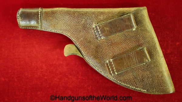 Swedish, 1887, Nagant, Revolver, Holster, Brown, leather, pebble grain, Original, Collectible, Handgun, Hand gun, Sweden, Pebblegrain, Vintage, Real