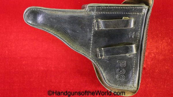 Walther, P.38, Holster, German, WWII, Black, leather, hard shell, Germany, WW2, BML43, WaA86, bml, 43, Original, Collectible, 1943, bml 43, WaA 86, P38, P 38