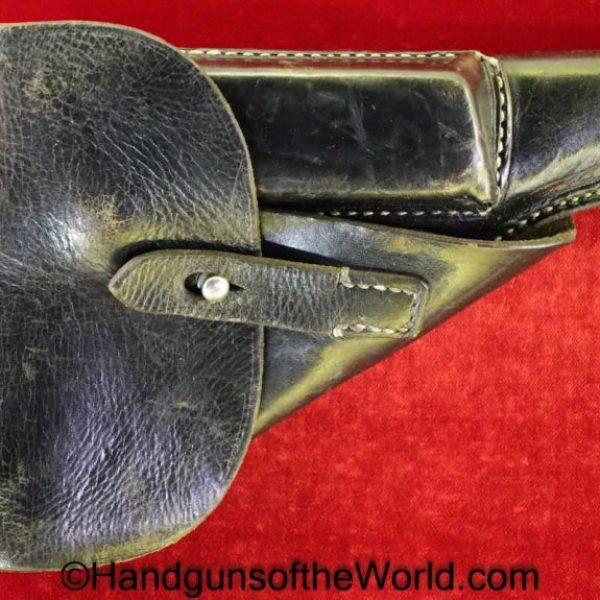 Walther, P-38, Holster, Dated, 1944, Black, leather, breakaway, German, WWII, bml44, WaA26, 44, bml, P38, P 38, P.38, Original, Collectible, Germany, WW2