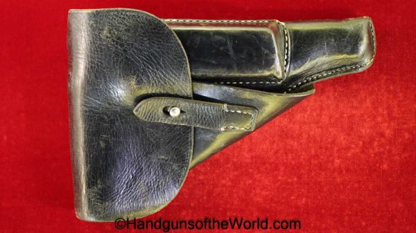 Walther, P-38, Holster, Dated, 1944, Black, leather, breakaway, German, WWII, bml44, WaA26, 44, bml, P38, P 38, P.38, Original, Collectible, Germany, WW2