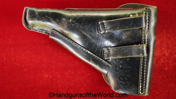 Walther, P-38, Holster, Dated, 1944, Black, leather, breakaway, German, WWII, bml44, WaA26, 44, bml, P38, P 38, P.38, Original, Collectible, Germany, WW2