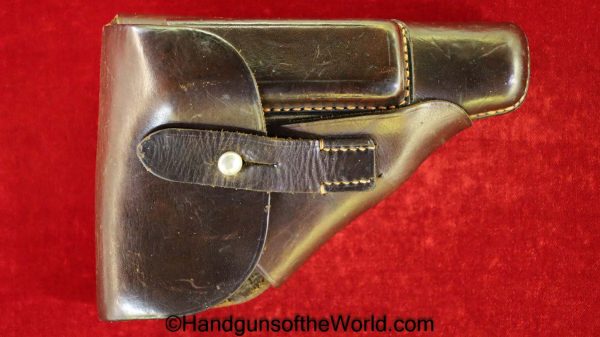 Walther, PPk, Holster, WWII, Era, Brown, leather, breakaway, DRGM, Akah, German, Germany, WW2, Original, Collectible, Handgun, Pistol, Break away