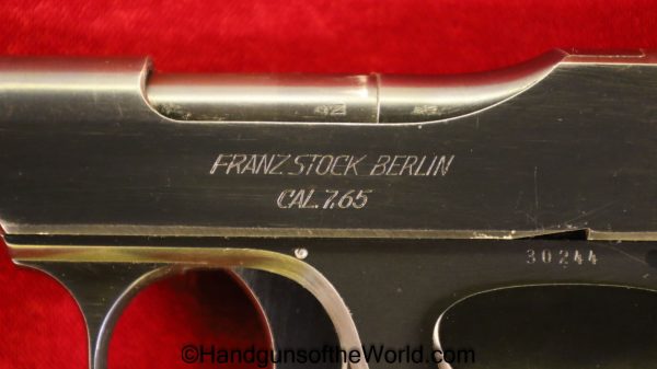 Franz, Stock, Pocket, 7.65mm, Franz Stock, German, Germany, Handgun, Pistol, C&R, Hand gun, 7.65, 32, .32, acp, auto, Type 2, Type II, C/N, Crown/N