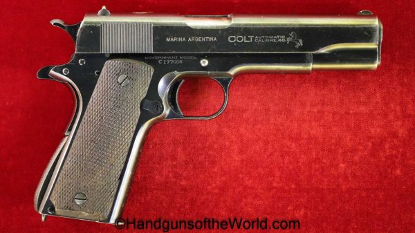 Colt, Government Model, .45acp, Argentine, Navy, Naval, Argentina, Marina, 1911, Handgun, Pistol, C&R, Collectible, 45, .45, acp, auto, Lettered, with Letter