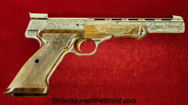 FN, Browning, Medalist, Renaissance, .22lr, Mint, in Case, Cased, Factory, Factory Engraved, Engraved, Handgun, Pistol, Collectible, Rare, Belgian, Belgium