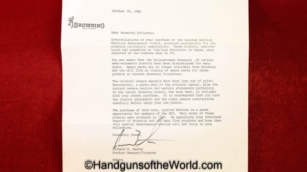 FN Browning Medalist Renaissance, .22lr, Mint in Case - Image 41