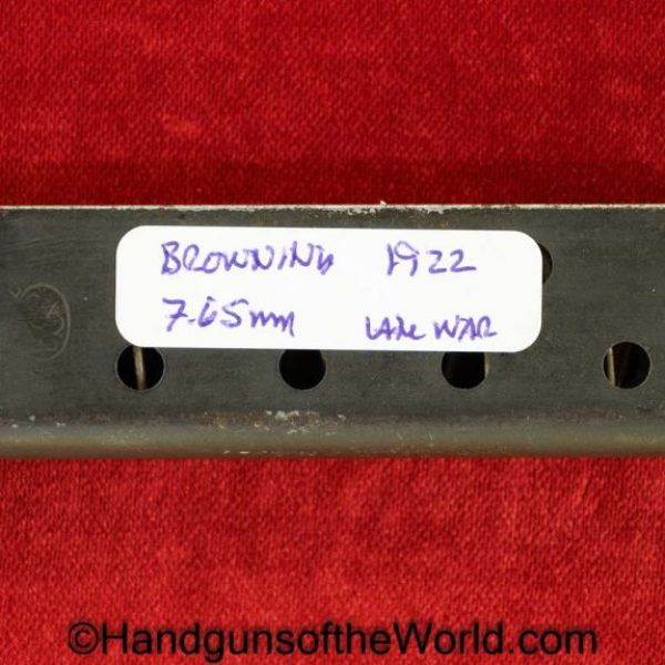 FN, Browning, 1922, 7.65mm, Magazine, Clip, Mag, Original, Collectible, German, Germany, Belgian, Belgium, Handgun, Pistol, Hand gun, 7.65, 32, .32, acp