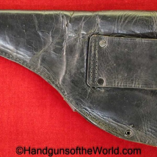 French, 1892, Revolver, Holster, Black, leather, Commercial, pattern, Original, Collectible, France, Handgun, WWI, WW1, Era, Hand gun, Vintage, Real