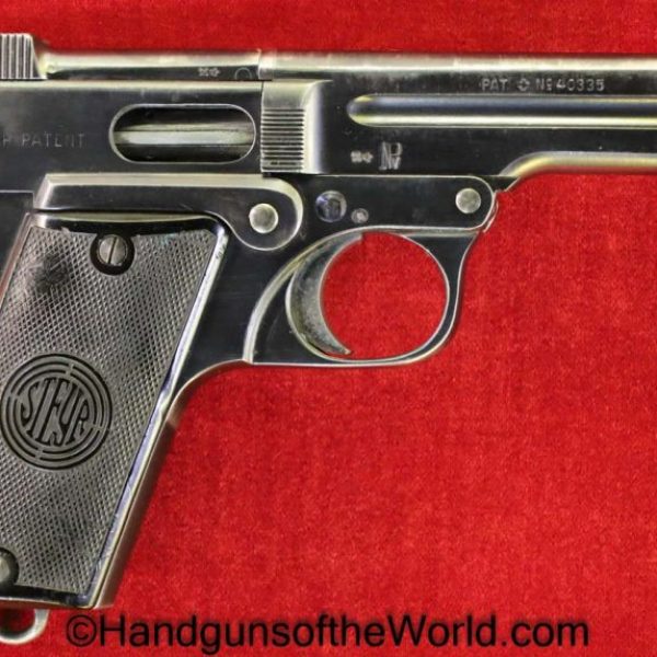 Steyr, 1909, 7.65mm, German, Crown N, Retailer Marked, C/N, Germany, Austria, Austrian, 1928, Handgun, Pistol, C&R, Collectible, Pocket, 7.65, 32, .32, acp