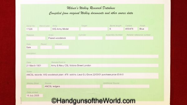 Webley WG Army Models, .455/.476 caliber, Double Cased Set with Provenance - Image 66