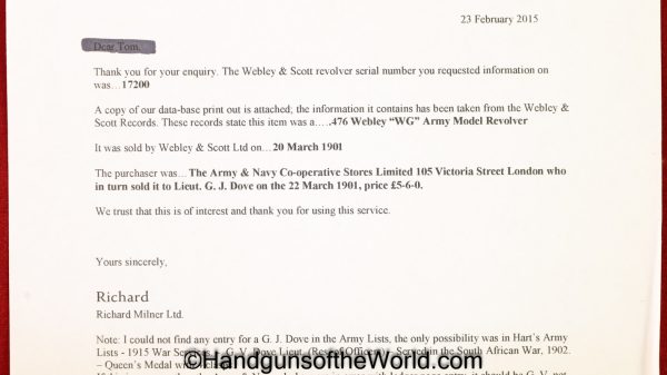 Webley WG Army Models, .455/.476 caliber, Double Cased Set with Provenance - Image 70