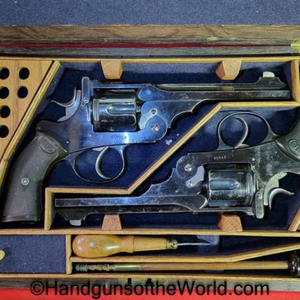 Webley, WG, Army Model, .455, .476, Double, Cased, Set, with Provenance, Handgun, Revolver, C&R, Collectible, Army, Model, 455, Case, British, English