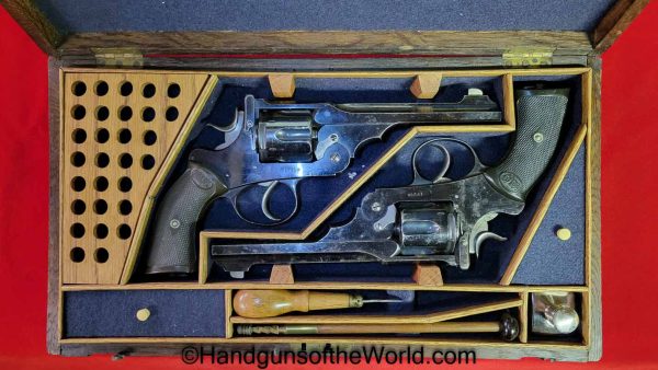 Webley, WG, Army Model, .455, .476, Double, Cased, Set, with Provenance, Handgun, Revolver, C&R, Collectible, Army, Model, 455, Case, British, English