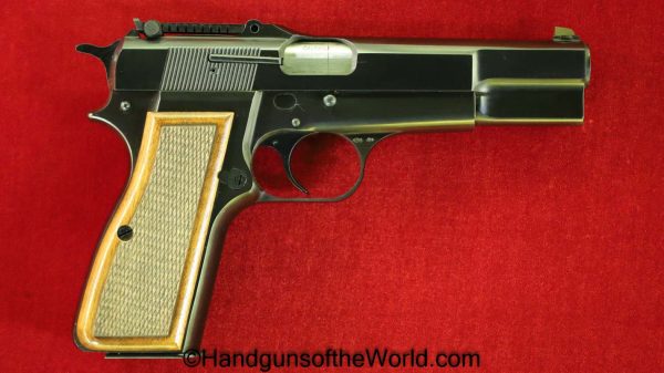 Browning, Hi-Power, 9mm, Tangent Sight, Mint, in Pouch, Hi Power, Belgian, Belgium, Handgun, Pistol, Collectible, 1976, BHP, Hand gun, with Pouch