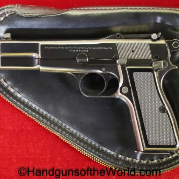 Browning, Hi-Power, 9mm, Tangent Sight, Stock Slot, El Capitan, Mint, in Pouch, Handgun, Pistol, C&R, Collectible, Hi Power, Belgian, Belgium, BHP