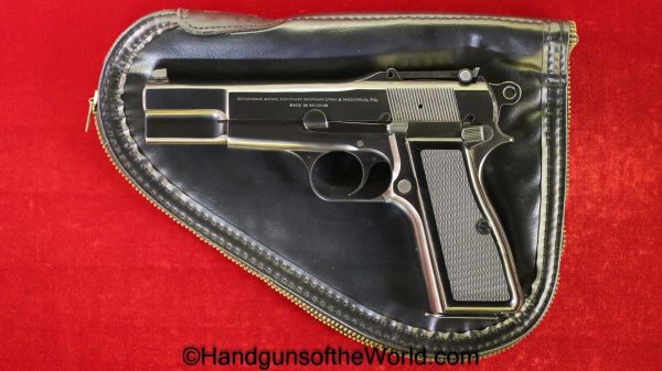 Browning, Hi-Power, 9mm, Tangent Sight, Stock Slot, El Capitan, Mint, in Pouch, Handgun, Pistol, C&R, Collectible, Hi Power, Belgian, Belgium, BHP