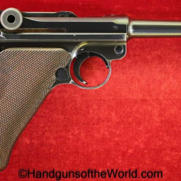 Luger, P.08, 9mm, Mauser, Banner, 1940, Police, Eagle C, Matching Magazine, Mint, Matching Mag, German, Germany, WWII, WW2, Handgun, Pistol, C&R, Collectible