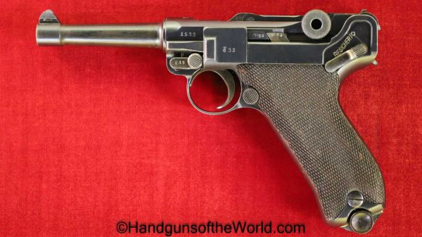 Luger, P.08, Erfurt, 1912, 9mm, Matching Magazine, Matching Mag, Handgun, Pistol, C&R, Collectible, German, Germany, P08, P 08, P-08, WWI, WW1, Hand gun