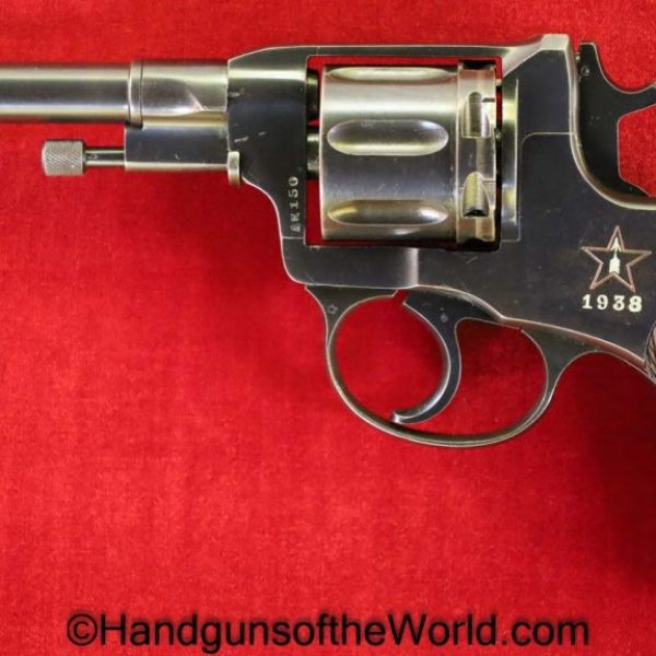 Russian, 1895, Nagant, 7.62mm, Dated, 1938, Handgun, Revolver, C&R, Collectible, 7.62, Russian, Soviet, Soviet Union, USSR, WWII, WW2, Hand gun