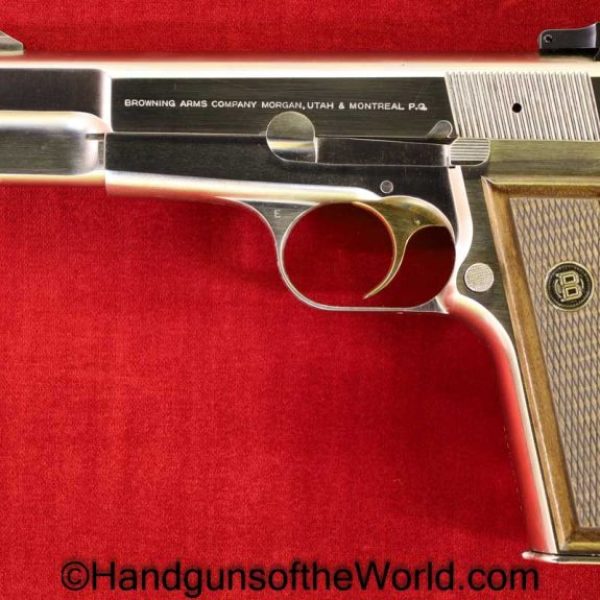 FN, Browning, Hi-Power, 9mm, Stainless Finish, Stainless, adjustable sight, Handgun, Collectible, Pistol, Hi Power, High Power, BHP, Hand gun