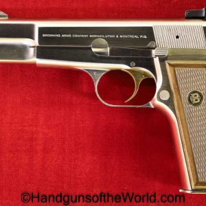 FN, Browning, Hi-Power, 9mm, Stainless Finish, Stainless, adjustable sight, Handgun, Collectible, Pistol, Hi Power, High Power, BHP, Hand gun