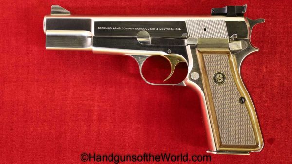 FN, Browning, Hi-Power, 9mm, Stainless Finish, Stainless, adjustable sight, Handgun, Collectible, Pistol, Hi Power, High Power, BHP, Hand gun