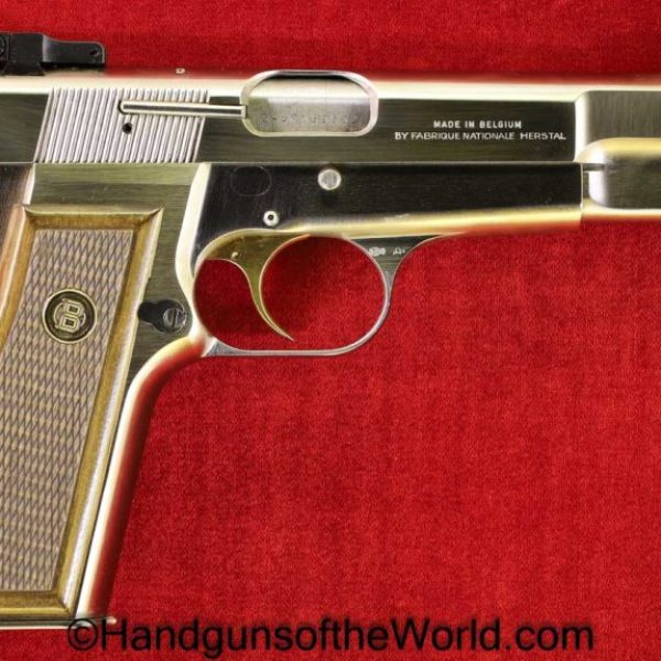 FN, Browning, Hi-Power, 9mm, Stainless Finish, Stainless, adjustable sight, Handgun, Collectible, Pistol, Hi Power, High Power, BHP, Hand gun