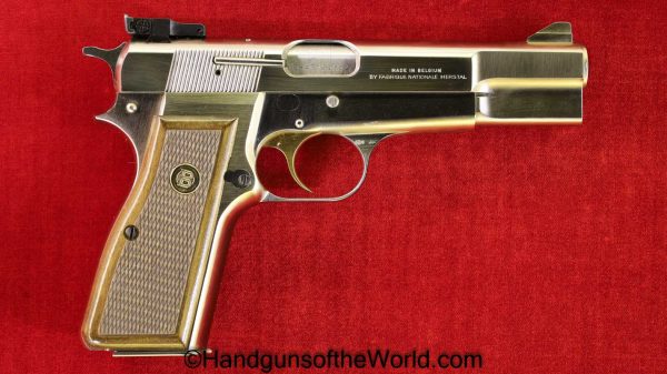 FN, Browning, Hi-Power, 9mm, Stainless Finish, Stainless, adjustable sight, Handgun, Collectible, Pistol, Hi Power, High Power, BHP, Hand gun