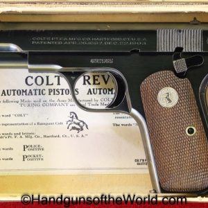 Colt, 1903, Hammerless, .32acp, 1929, with Box, Boxed, Handgun, Pistol, C&R, Collectible, Pocket, 32, .32, acp, auto, 7.65, 7.65mm, Hand gun