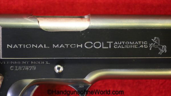Colt, Government Model, National Match, .45acp, with Letter, 1938, Pre War, Pre-War, Handgun, C&R, Collectible, Government, Model, 1911, 45, .45, acp,